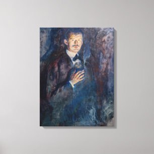Toile Edvard Munch - Autoportrait avec cigarette