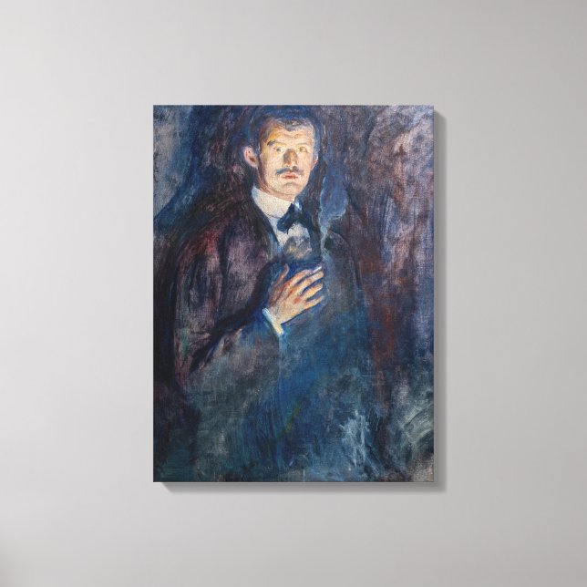 Toile Edvard Munch - Autoportrait avec cigarette (Recto)