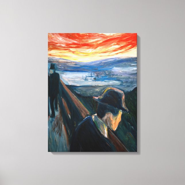 Toile Edvard Munch - Humeur malade au coucher du soleil, (Recto)