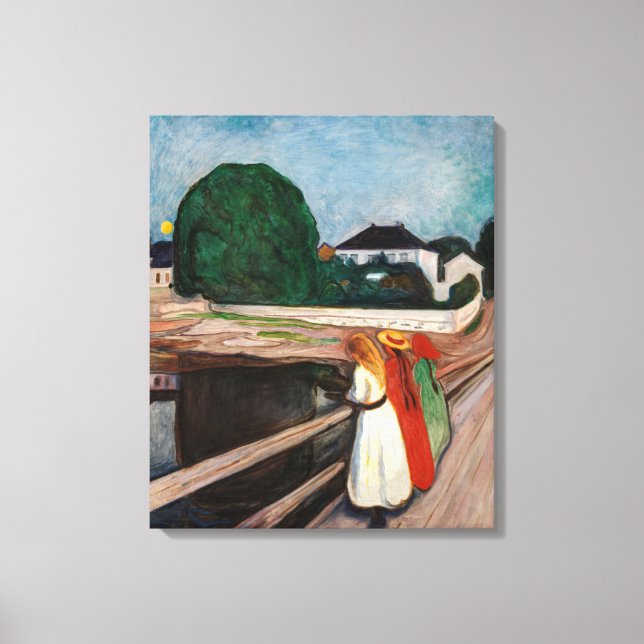 Toile Edvard Munch - Les Filles sur le Pont (Recto)
