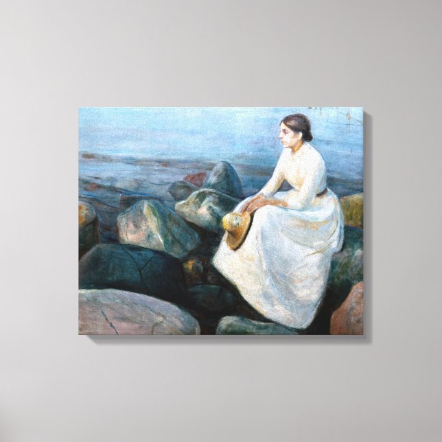 Toile Edvard Munch - Nuit d'été, Enger sur la plage (Recto)