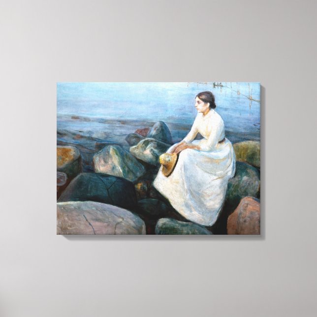 Toile Edvard Munch - Nuit d'été, Inger sur la plage (Recto)