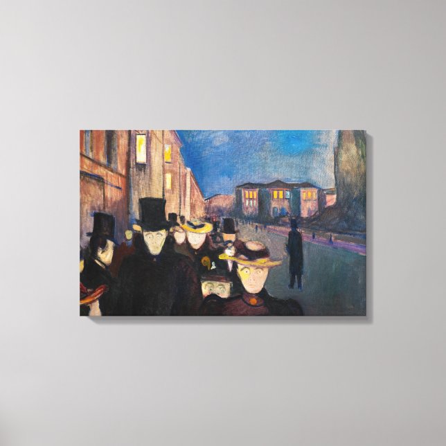 Toile Edvard Munch - Soirée sur Karl Johan Street (Recto)