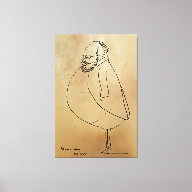 Toile Edward Lear, Autocaricature (Recto)