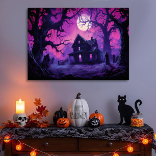 Toile Eerie Haunted Halloween Manor Canvas Imprimer
