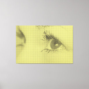 Toile Effet demi-ton noir et jaune honnête Aperçu fémini
