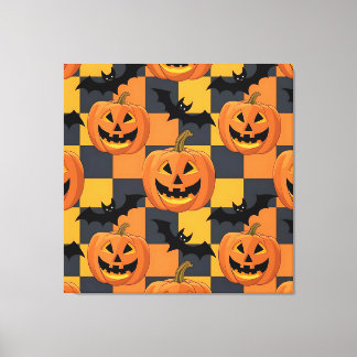 Toile Éffrayant Citrouille d'Halloween et Motif de chauv