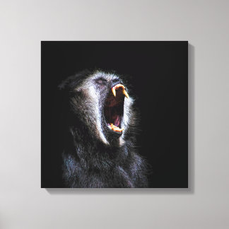 Toile Effrayant Singe Noir Dents Fangés Vicieux