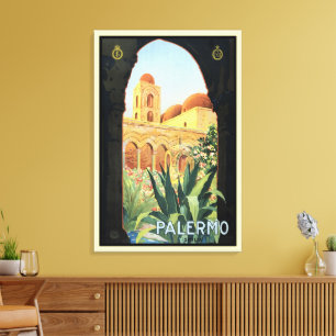 Toile Église de Palerme en Italie, Art de l'affiche de v
