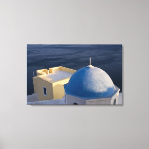 Toile Église orthodoxe près de la mer, Oia Santorin