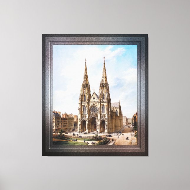 Toile Église Sainte-Clotilde à Paris par Max Berthelin (Recto)