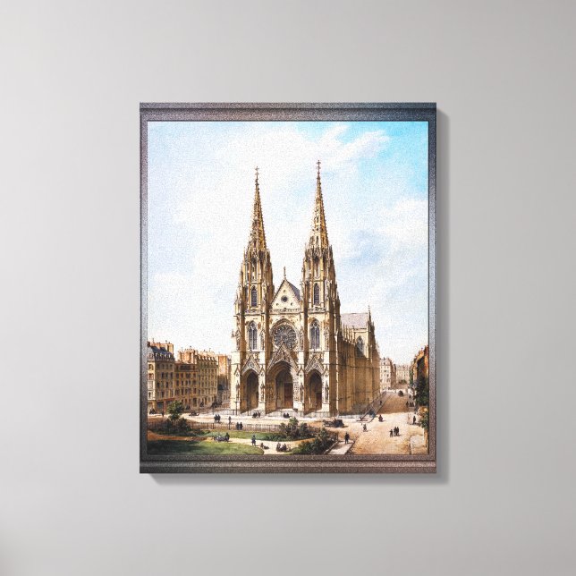 Toile Église Sainte-Clotilde à Paris par Max Berthelin (Recto)