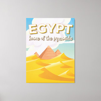 Toile Egypte - Accueil des Pyramides affiche de voyage