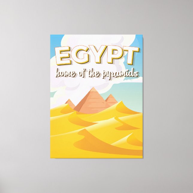 Toile Egypte - Accueil des Pyramides affiche de voyage (Recto)