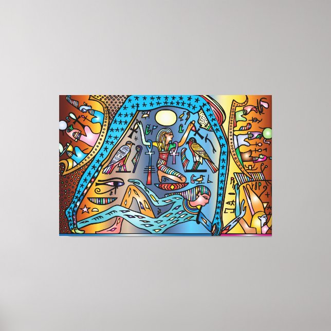 Toile Egypte ancienne Art Dieu Geb soutient Nut in Heave (Recto)