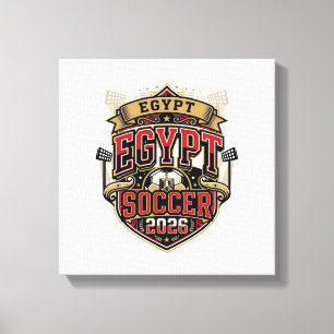 Toile Égypte Football 2026 Football Gras Pays Typographi