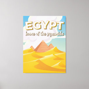 Toile Egypte - Maison des Pyramides affiche de voyage im