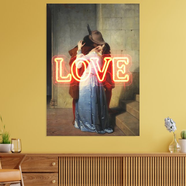 Toile El Bacio Remix – Néon « LOVE » Mur d'art et Merch (Insitu(Salon))