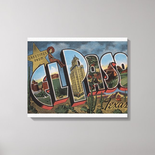 Toile El Paso, Texas - Scènes de grandes lettres (Recto)