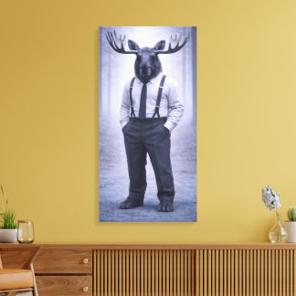 Toile Élan en bretelles classiques – Portrait de la forê