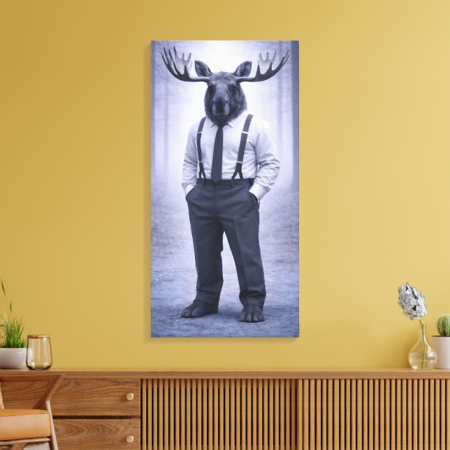 Toile Élan en bretelles classiques – Portrait de la forê (Insitu(Salon))