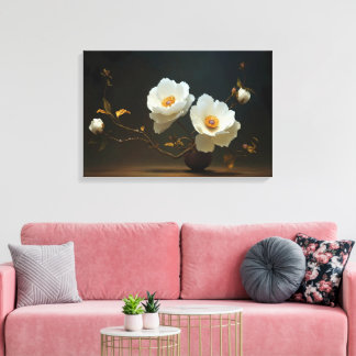 Toile Élégance d'Ivoire en Fleur