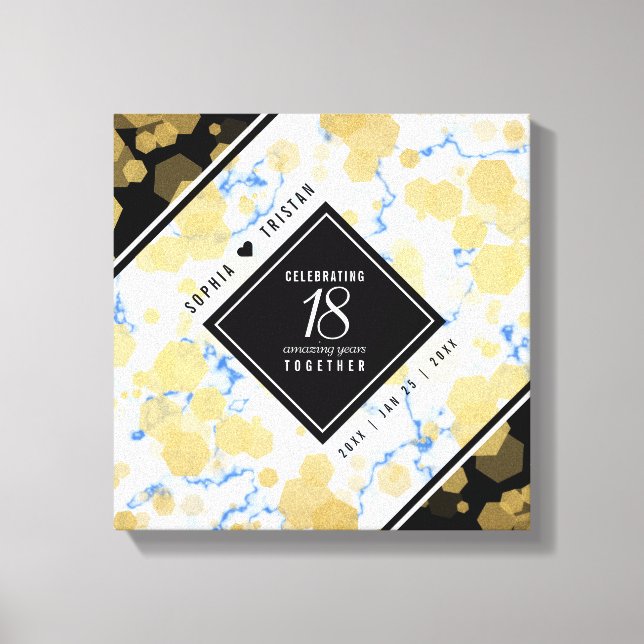 Toile Élégant 18ème anniversaire de Mariage de porcelain (Recto)