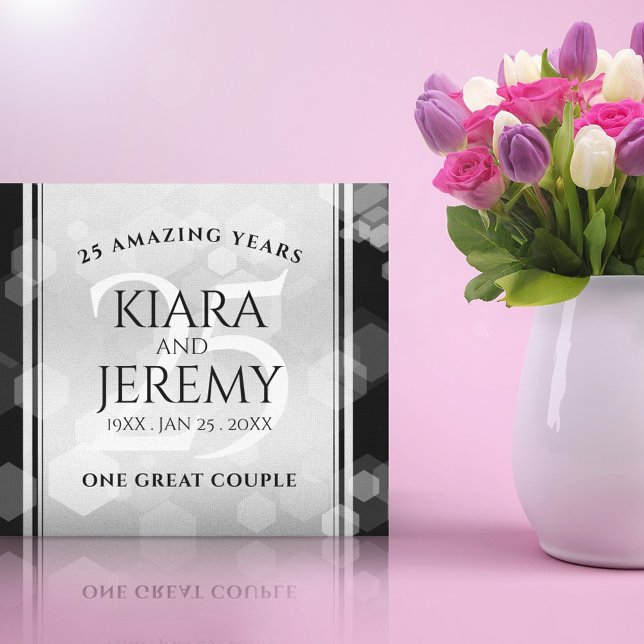 Toile Élégant 25e anniversaire de Mariage d'argent (Créateur téléchargé)