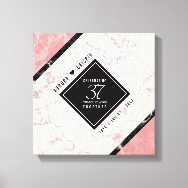 Toile Élégant 37e anniversaire du Mariage Alabaster (Recto)