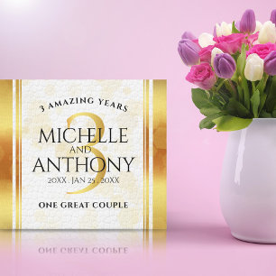 Toile Élégant 3ème anniversaire de Mariage en cuir