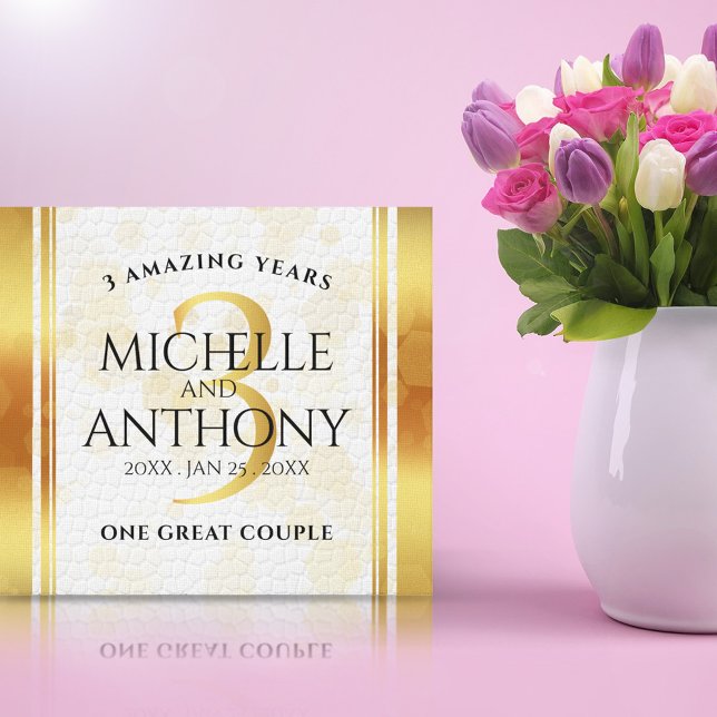 Toile Élégant 3ème anniversaire de Mariage en cuir (Elegant 3rd Leather Wedding Anniversary Canvas Wrap Cover Photo.)