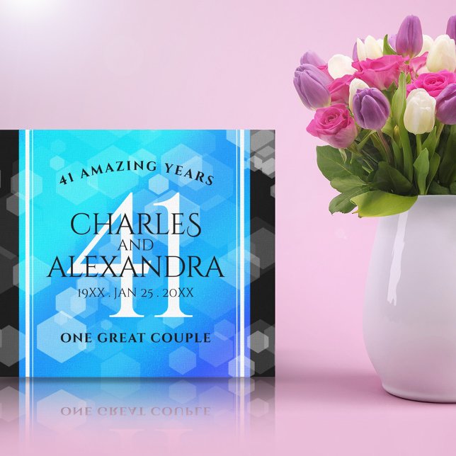 Toile Élégant 41ème anniversaire Mariage de Topaz Bleu (Créateur téléchargé)