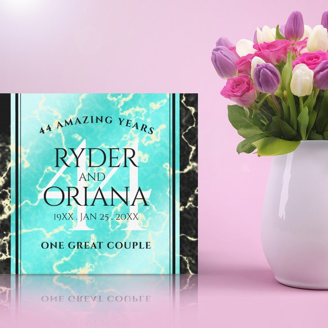 Toile Élégant 44ème anniversaire de Mariage turquoise (Créateur téléchargé)