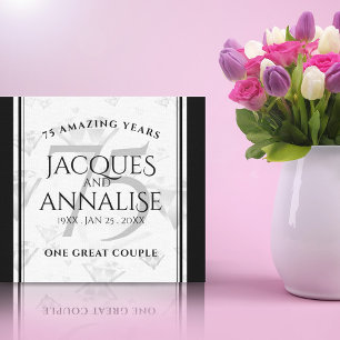 Toile Élégant 75e anniversaire de Mariage de diamant