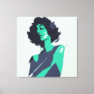 Toile Élégant art féminin Turquoise