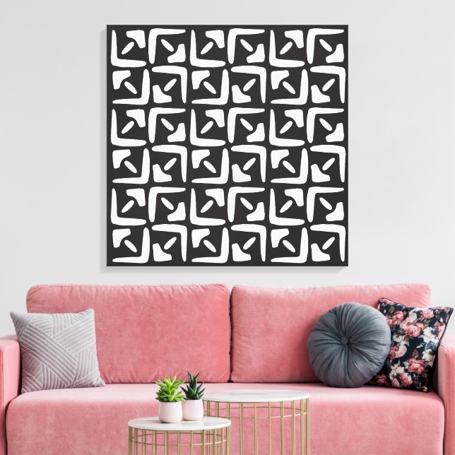 Toile Elegant Black &White Abstract Pattern (Insitu(Salon))