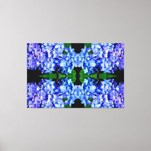 Toile Élégant bleu violet clair magenta hydrangée floral (Recto)