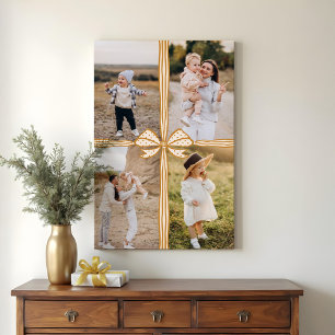 Toile Elegant Bow & Ribbon Present Family Photo Collage