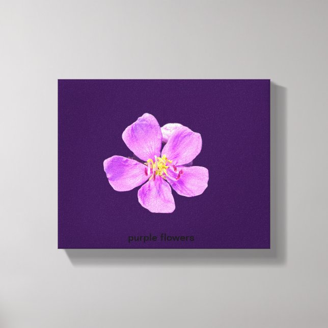 Toile Elégant cadre de fleurs violettes (Recto)