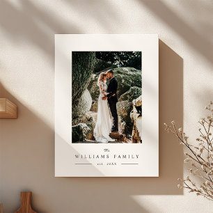 Toile Élégant Chic Newlyweds Mariage Photo Moderne