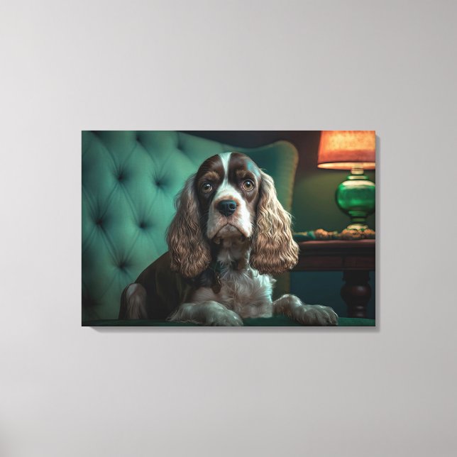 Toile Elégant Cocker Spaniel Classic Portrait Design (Recto)