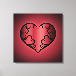 Toile Élégant coeur gothique rougeâtre valentin
