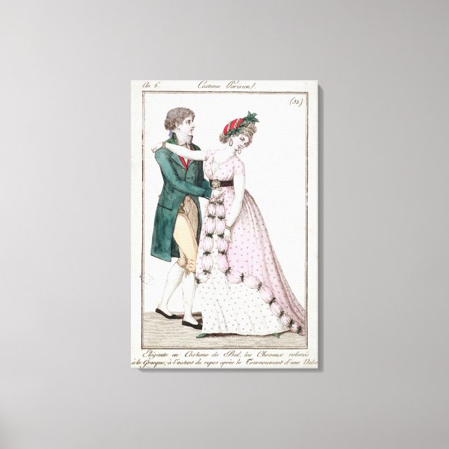 Toile Élégant couple dansant la valse (Recto)