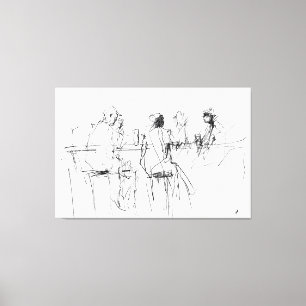 Toile Elégant croquis minimal à barres - Premium