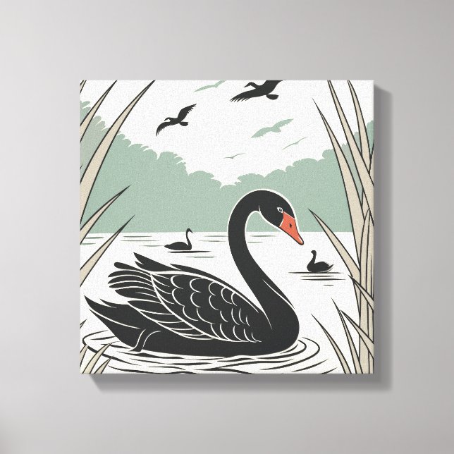 Toile Élégant cygne noir (Recto)
