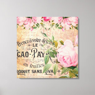 Toile Élégant décor de maison fleurie Vintage