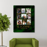 Toile Élégant Emerald Green et Gold Photo Collage<br><div class="desc">Célébrez les gens qui comptent le plus avec cette élégante peinture en toile couleur vert émeraude et or. Doté d'un riche arrière - plan émeraude, de somptueux touches d'or et d'espace pour vos photos de famille préférées, cet art mural intemporel est une belle façon de présenter vos souvenirs les plus...</div>
