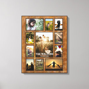 Toile Elégant Faux Bronze Cadre Famille Photo Collage