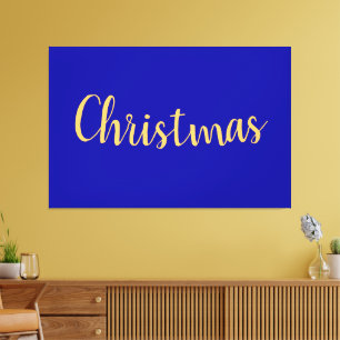 Toile Elégant Happy Royal Blue CHRISTMAS Minimaliste