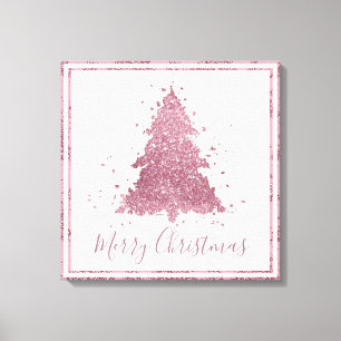 Toile Élégant Joyeux Noël Dusty Mauve Pink Tree